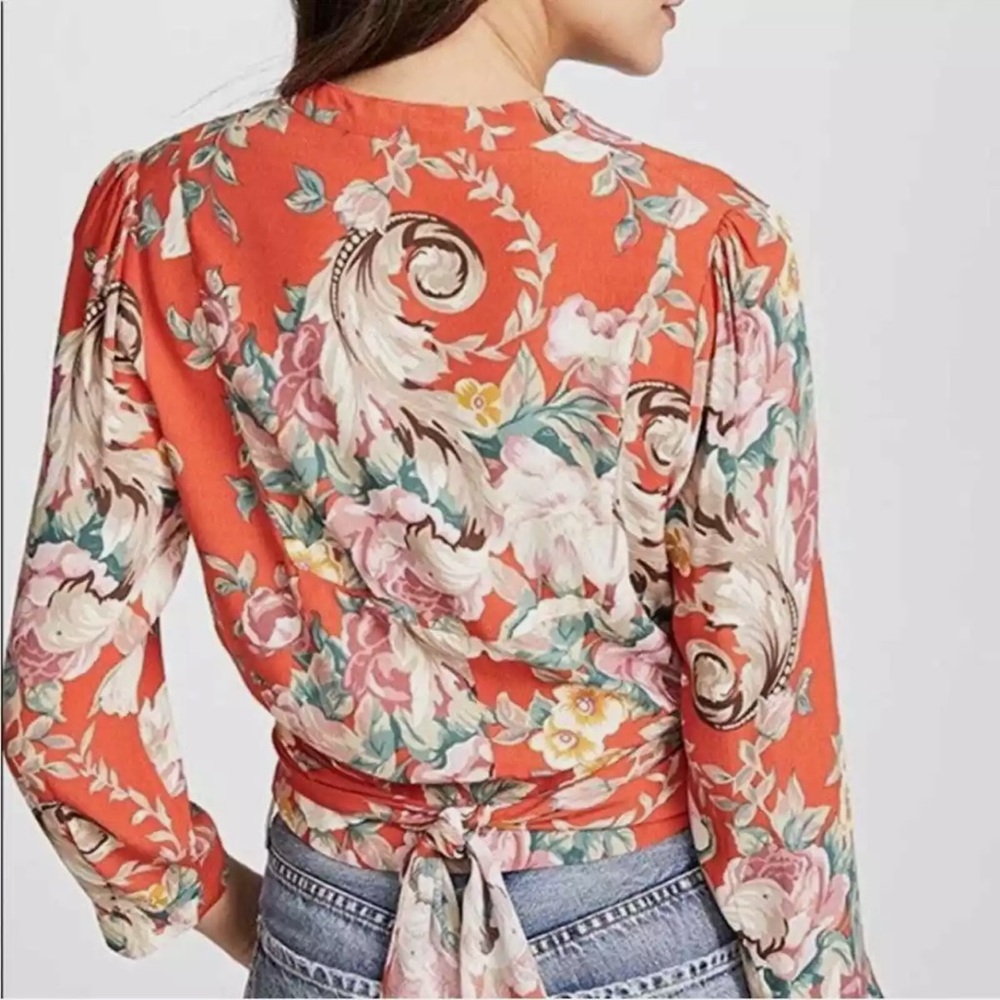 Rollas Delilah Floral Wrap Top In Rococo - Picture 3 of 10